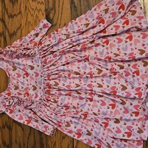 Heart Patterned Pink Kids Dress